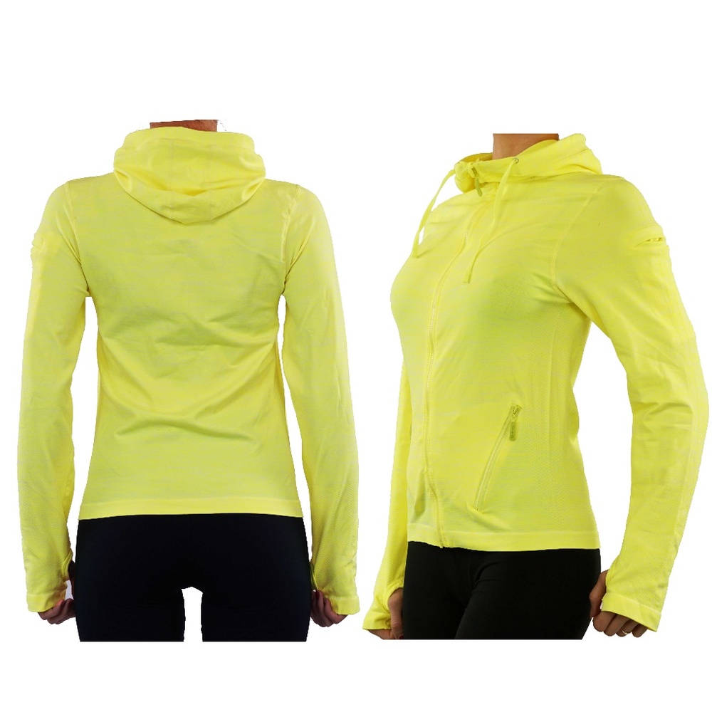 Hoodie with long sleeves and pockets vivid yellow - Picture 2 of 5